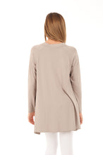 Load image into Gallery viewer, Long Relaxed Asymmetric Stretch Jersey Cardigan