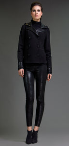 Punto di Roma Jacket with Faux Leather Detail