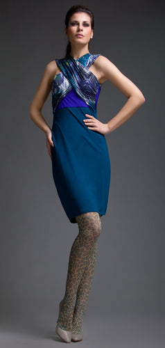 Petrol Blue Cross Top Dress