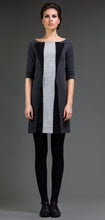 Load image into Gallery viewer, Black &amp; Grey Elbow Dress In Felt Style Fabric