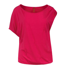 Pinched Fabric Detail Stretch Jersey Top