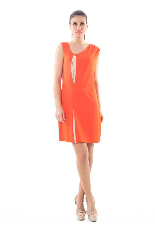 Conquista Φόρεμα Mini Casual Με Πιέτα Βισκόζη Πορτοκαλί C130-153-73