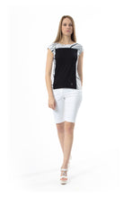 Load image into Gallery viewer, Two-Tone Cap Sleeve Print Top