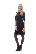 Load image into Gallery viewer, Sequin Detail Stretch Dress Black