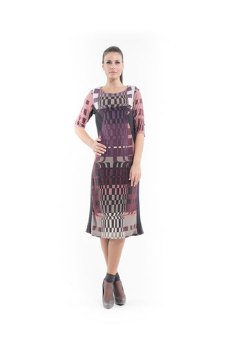 Geometric Pattern Sweater Dress