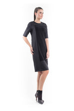 Load image into Gallery viewer, Contrast Fabric Shift Dress black