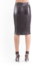 Load image into Gallery viewer, Faux Leather Pencil Skirt brown