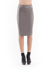 Faux Leather Pencil Skirt olive