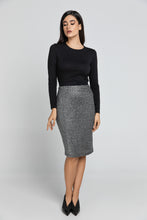 Load image into Gallery viewer, Black Lurex Pencil skirt Conquista