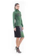 Load image into Gallery viewer, Applique Detail Polo Neck Top