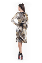Load image into Gallery viewer, Tie Detail Animal Print Dress