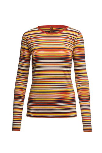 Stretch Long Sleeve Stripe Top