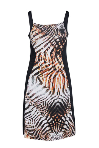 Panel Detail Animal Print Dress