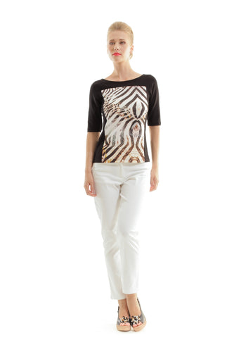 Jersey Animal Print Top