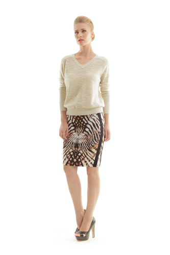 Animal Print Fitted Skirt