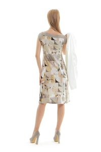 A Line Geometric Print Dress