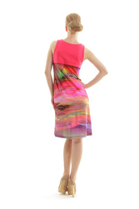 Print Dress with Square Neckline