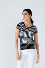 Load image into Gallery viewer, Short Sleeve Black and White Top