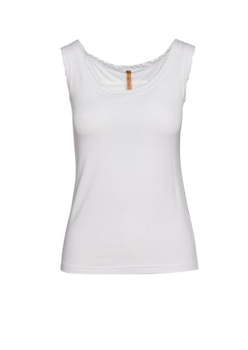 Raw Edge detail Conquista Fashion Top in White