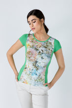 Load image into Gallery viewer, Green Short Sleeve Floral Print Top