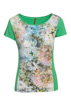 Load image into Gallery viewer, Green Short Sleeve Floral Print Top