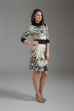 Load image into Gallery viewer, Fitted Punto di Roma Print Dress with Belt