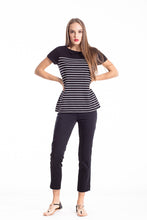 Load image into Gallery viewer, Striped Top with Uneven Hemline