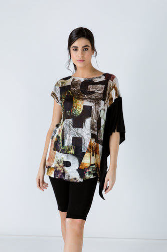 Asymmetric Print Tunic