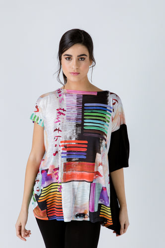 Asymmetric Summer Print Tunic