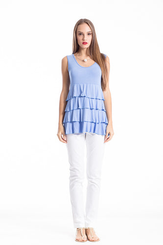 Sleeveless Tiered Frill Top