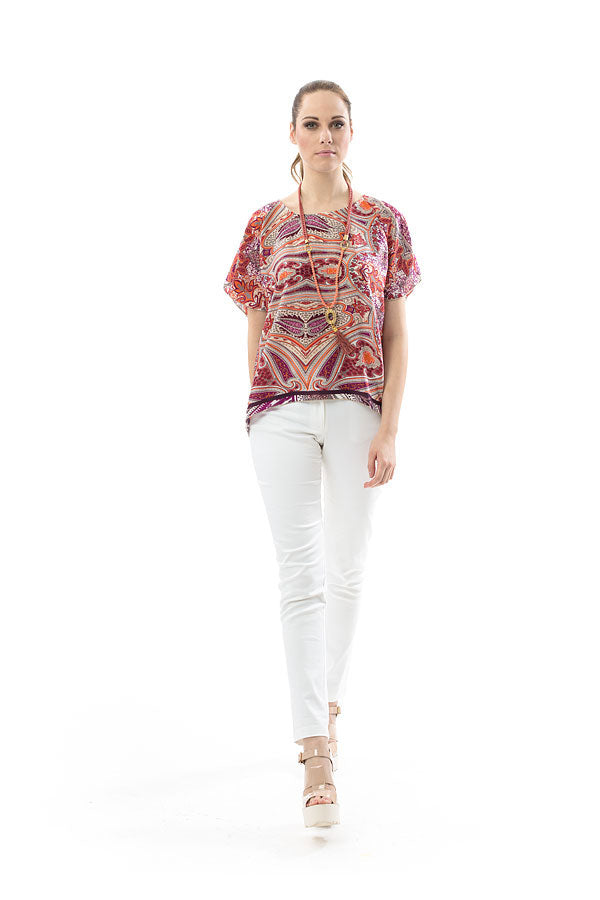 Conquista Εμπριμέ Μπλούζα Άνετη Γραμμή Καλοκαιρινή Πολύχρωμη C151-635-99