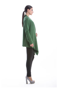 Open Front Cardigan in Green