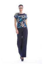 Load image into Gallery viewer, Sleeveless Print Top Navy