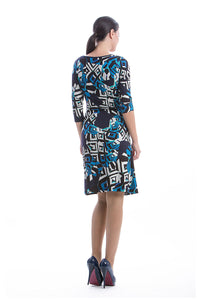 Abstract Print Crossover Dress