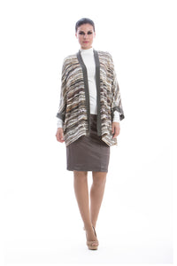 Open Front Print Cardigan by Conquista Fashion