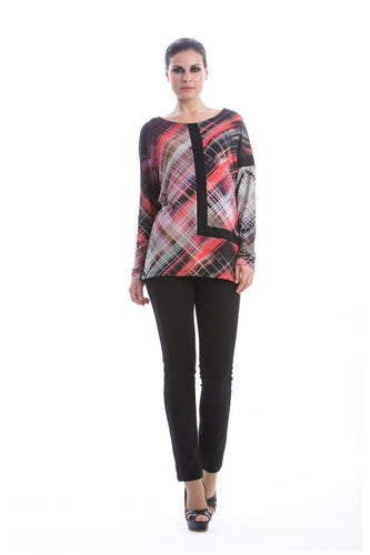 Long Sleeve Geometric Print Top