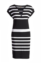 Load image into Gallery viewer, Straight Striped Dress in Black