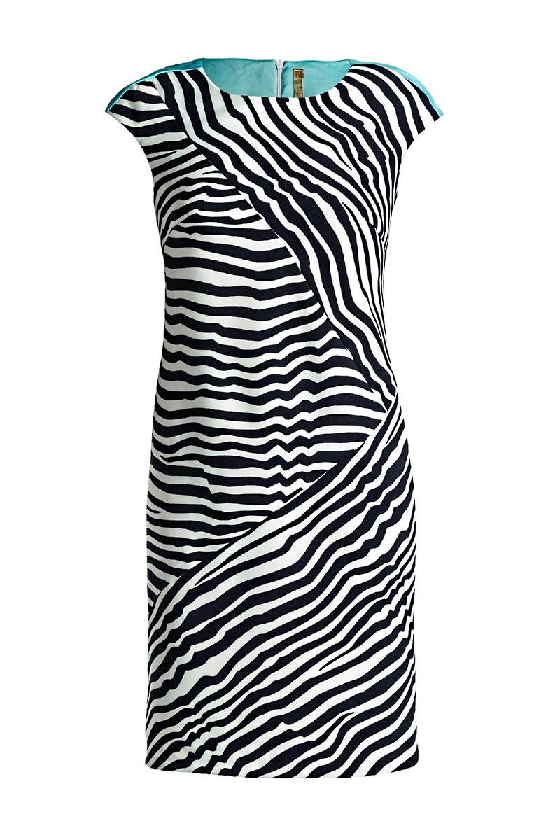 Sleeveless Striped Fitted Dress – Conquista-Fashion - Main Image