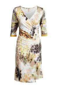 Faux Crossover Print Dress