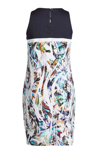 Sleeveless Solid Colour & Print Dress