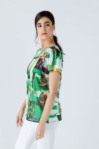 Print Flama Top with Tie Detail