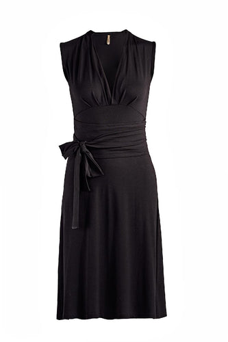 Sleeveless Empire Line Dress in Black Jersey