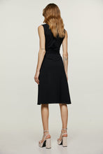 Load image into Gallery viewer, Sleeveless Empire Line Dress in Black Jersey