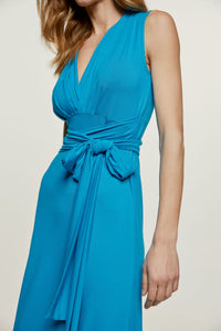 Turquoise Jersey Empire Line Dress