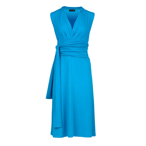 Turquoise Jersey Empire Line Dress