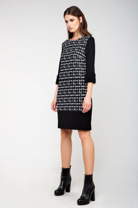 Dress with Black and White Print Detail