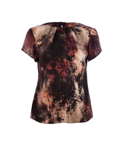 Short Sleeve Print Top Conquista Fashion