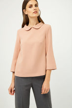 Load image into Gallery viewer, Bell Sleeve Peach Top with Peter Pan Collar