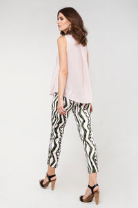 Fitted Print Trousers by Conquista Fashion