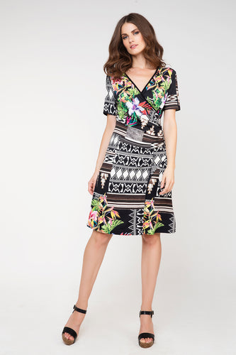 Print Wrapover Dress